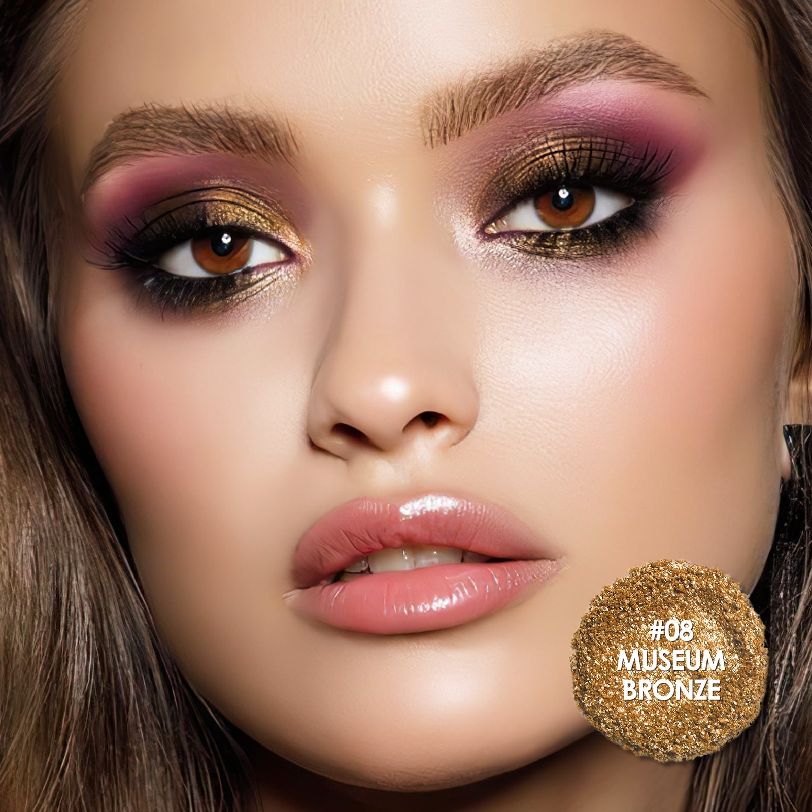 FOCALLURE Mineral Eyeshadow Pigment,Waterproof Lasting Glitter Eye shadow,MUSEUM BRONZE