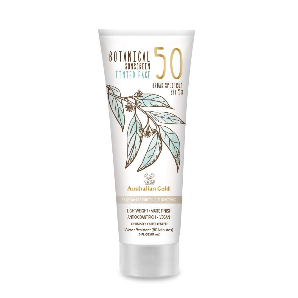 Australian Gold 263475 3 oz Botanical Tinted Face BB Cream SPF 50 - Fair to Light